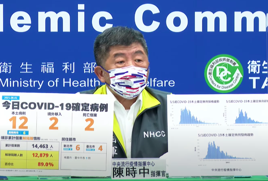 疫情指揮官陳時中。 圖：擷取自指揮中心直播畫面