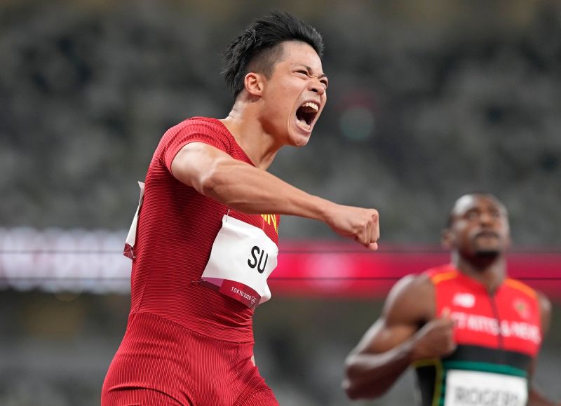 中國大陸名將蘇炳添跑出9秒83的亞洲紀錄。 圖／美聯社／達志影像