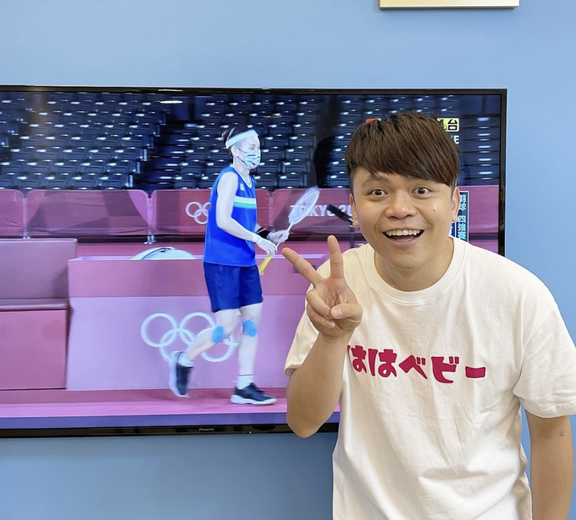 蔡阿嘎為球后「戴資穎」加油。 圖：翻攝IG／yga0721