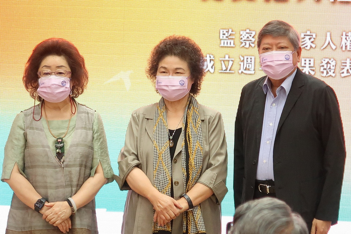 國家人權委員范巽綠、主委陳菊及委員趙永清 圖：林朝億/攝
