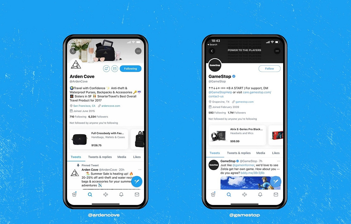 推特（Twitter）宣布推出新的電子商務功能「Shop Module」。 圖：取自推特官方部落格