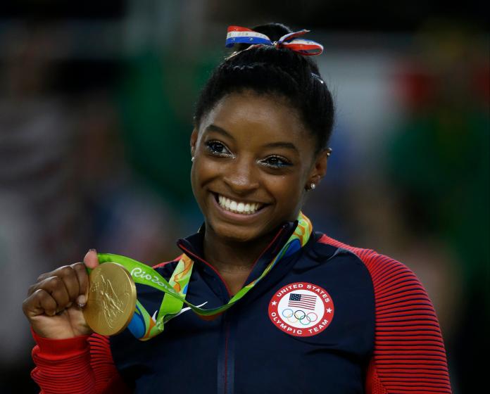 美國「體操天后」Simone Biles克服心理壓力，重回東京奧運賽場，拿下平衡木銅牌。 圖：美聯社／達志影像／提供