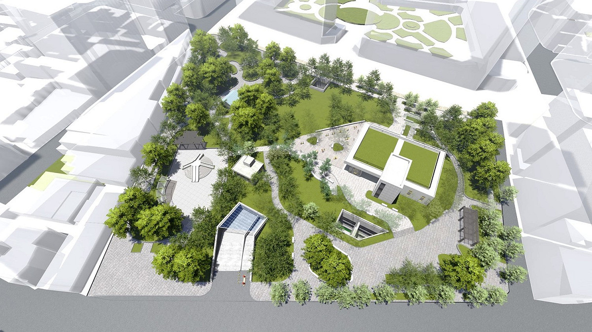 長壽公園地下停車場暨活動中心摸擬圖。 圖：新北市交通局提供