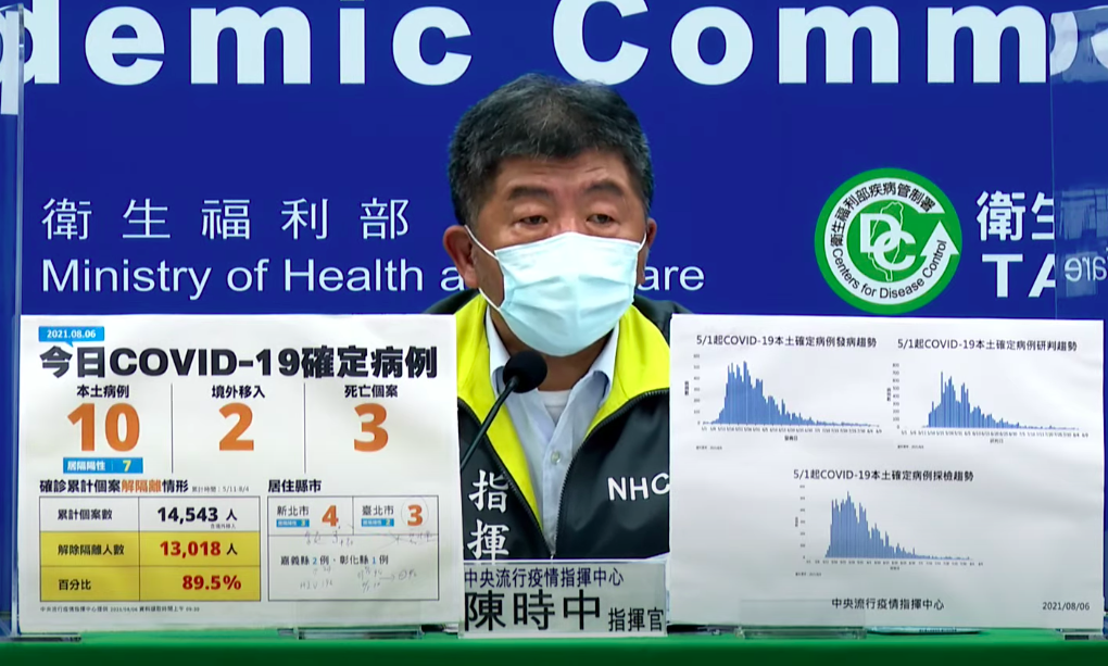 疫情指揮官陳時中。 圖：擷取自指揮中心直播畫面