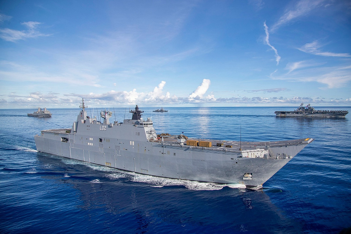 澳洲兩棲攻擊艦「坎培拉號(L02)」。 圖：翻攝U.S. Pacific Fleet臉書