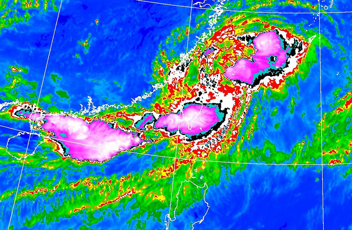 熱帶低壓(原盧碧颱風)今日上午登陸竹苗一帶。 圖：中央氣象局／提供