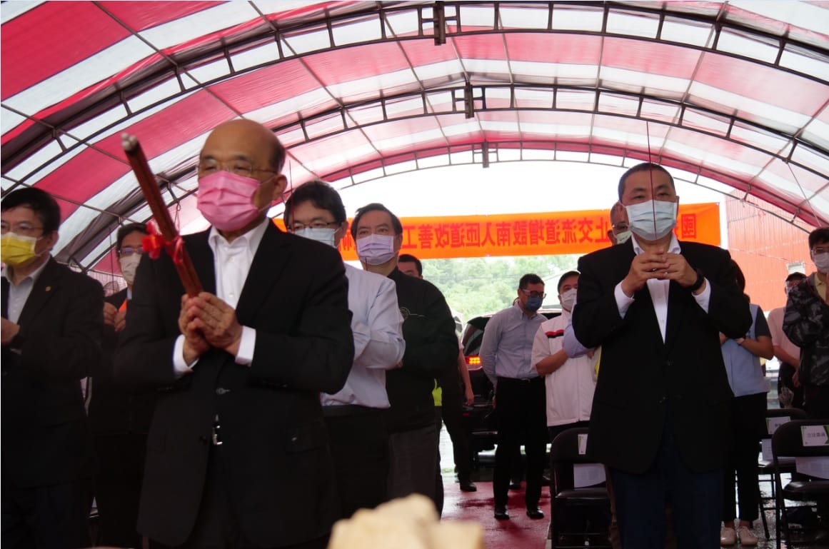 國道1號汐止交流道增設南入匝道工程今天舉行開工儀式。 圖：新北市交通局提供