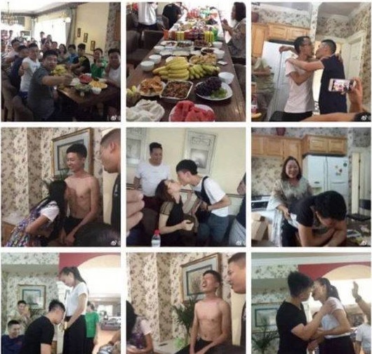網友加碼爆料，稱阿里巴巴有「淫新」破冰文化，還PO出數張男女在聚會上模仿性愛姿勢的照片。 圖：翻攝微博