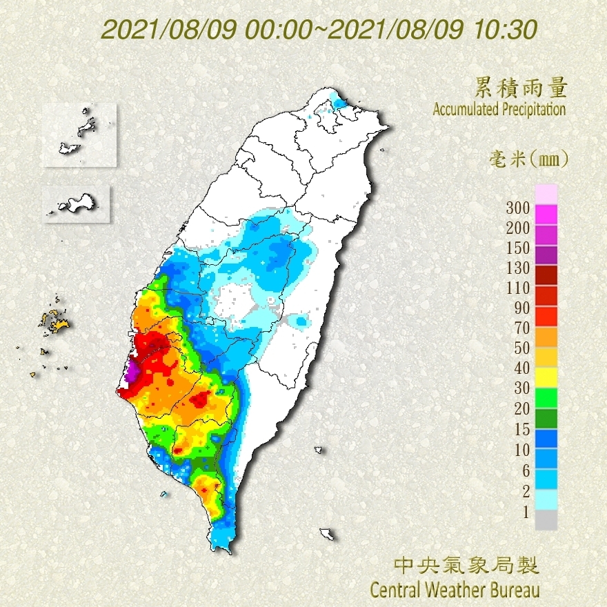 吳德榮表示今日起至週四西南季風減弱，但西南部仍需嚴防雨後雷雨。 圖：取自中央氣象局