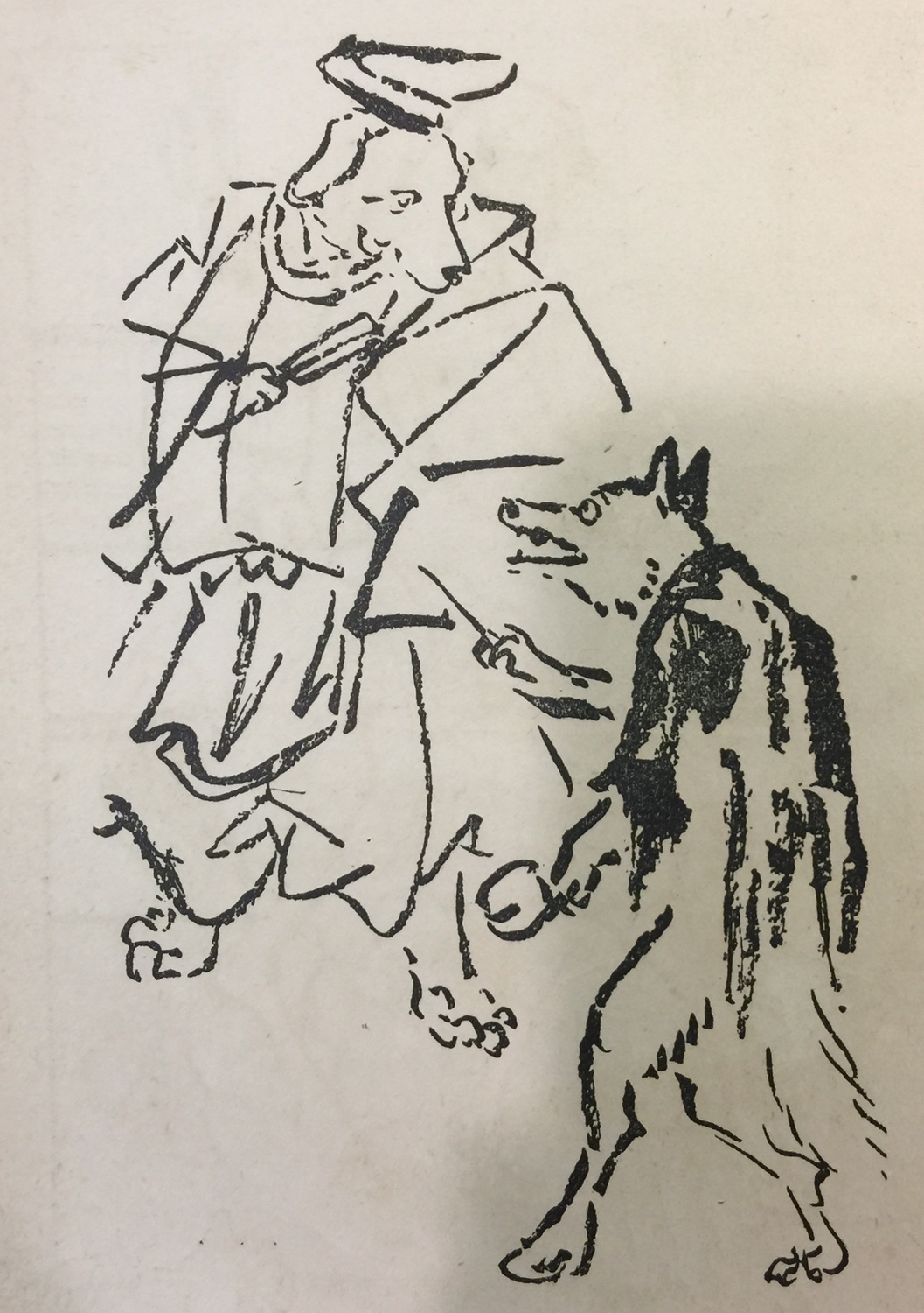 河鍋曉齊《犬與狼》 取自：《近代日本漫畫集》第十卷