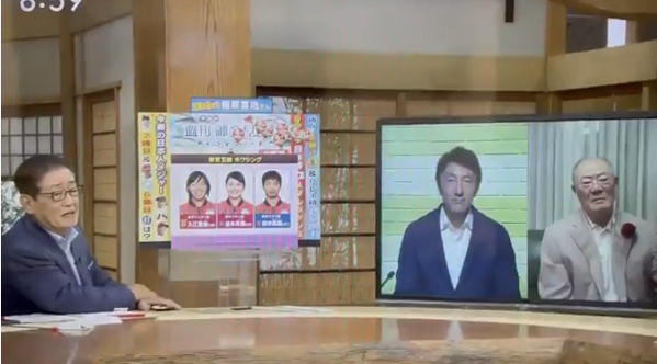 張本勳（右）在節目上評論聲稱：「還沒出嫁的小姑娘互相揍臉」。 圖：翻攝自環球網