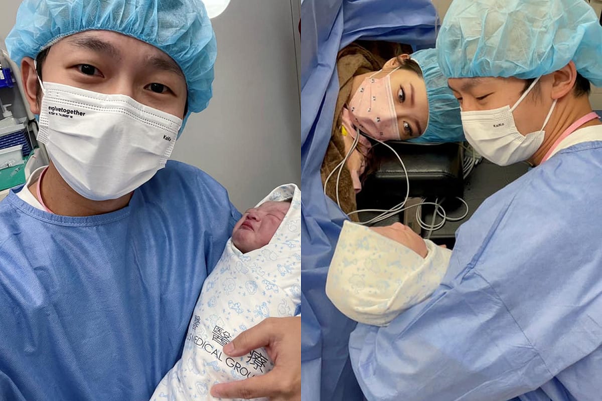 蔡昌憲今(13)日七夕情人節前夕迎接兒子「小菜包」。 圖：翻攝自蔡昌憲臉書