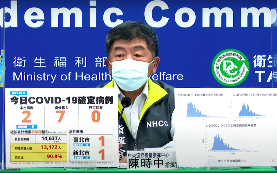疫情指揮官陳時中。 圖：擷取自指揮中心直播畫面