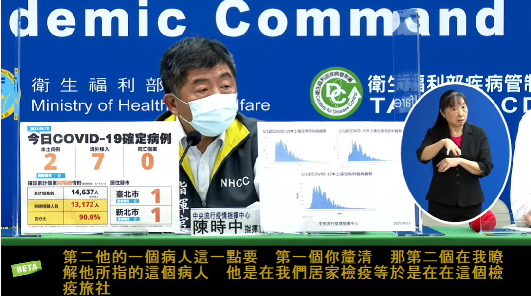醫曝有外國確診者擅離檢疫所恐造Delta破口，指揮官陳時中於今(15)澄清:該確診者並非Delta病例。 圖：截圖自0815防疫記者會/衛福部Youtube頻道