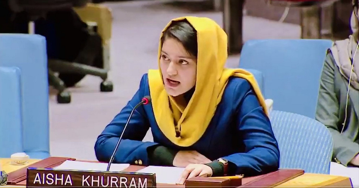 阿富汗武裝組織塔利班（Taliban）重掌政權，22歲女大學生庫蘭在塔利班掌權之前公開，訴說她這一代感受到的焦慮、恐懼和破滅的希望。 圖：取自Aisha Khurram Twitter影片截圖