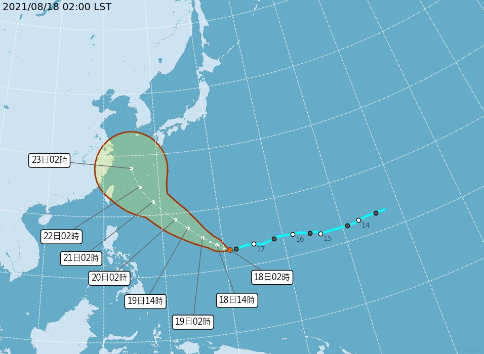 氣象專家賈新興表示，從目前預報來看熱帶低壓TD14成颱機率約15%。 圖：中央氣象局／提供