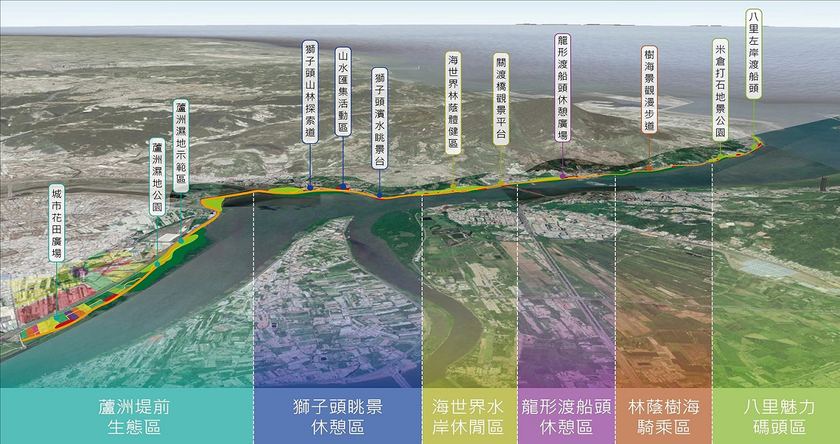 五股八里水環境再造規劃願景圖。 圖：新北市水利局提供