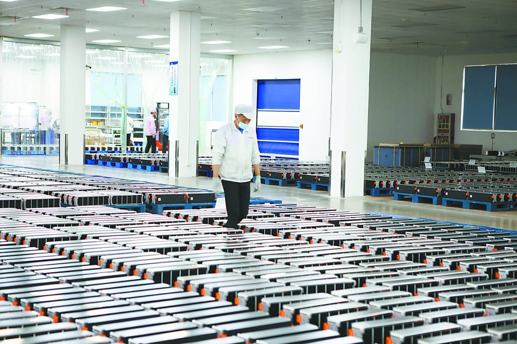 中國的汽車用電池工廠。 圖：環球網