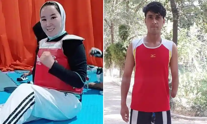東京帕運阿富汗選手庫達達迪（Zakia Khudadadi）、羅梭里（Hossain Rosouli） 圖: 翻攝自推特