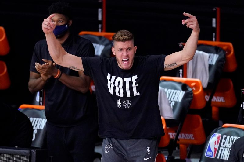 熱火中鋒Meyers Leonard。 圖／美聯社／達志影像