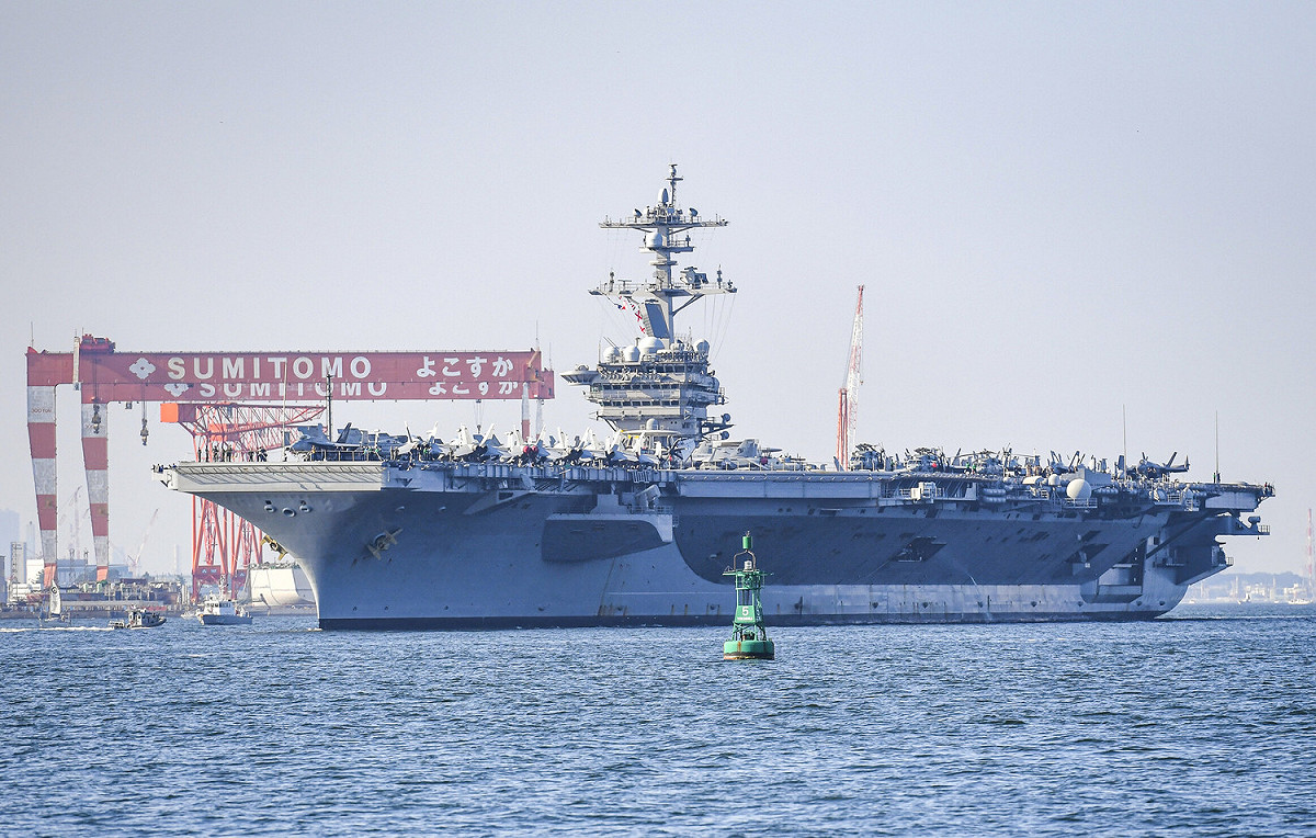 美國航空母艦卡爾文森號（USS Carl Vinson CVN-70）於8月28日已抵達日本橫須賀。 圖：擷取自United States Navy