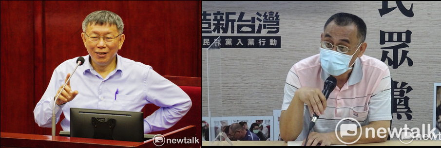 柯文哲（左）創立的民眾黨，近來又有大動作，邀請高雄市前市長韓國瑜的「前心腹」黃文財（右），擔任黨內媒體總監。 圖：張良一、周煊惠／攝、新頭殼合成