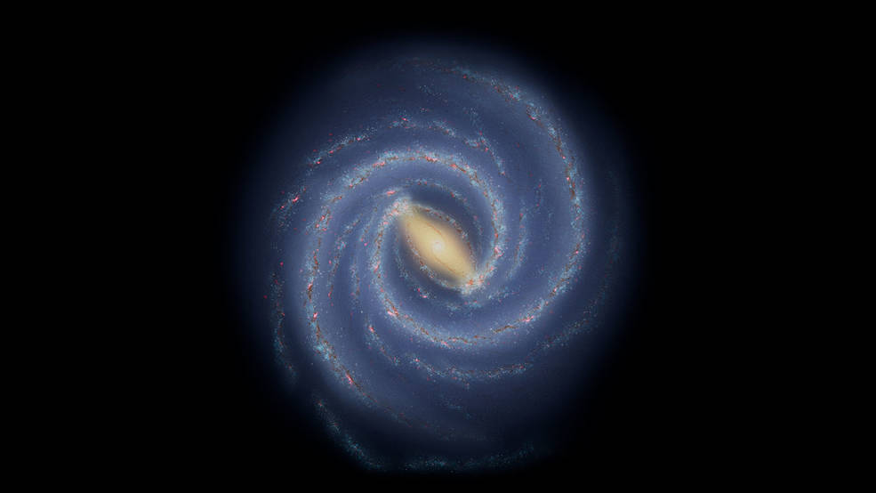 圖為天文學家目前對銀河系大尺度結構的理解。 圖 : 翻攝自NASA/JPL-Caltech (資料照)