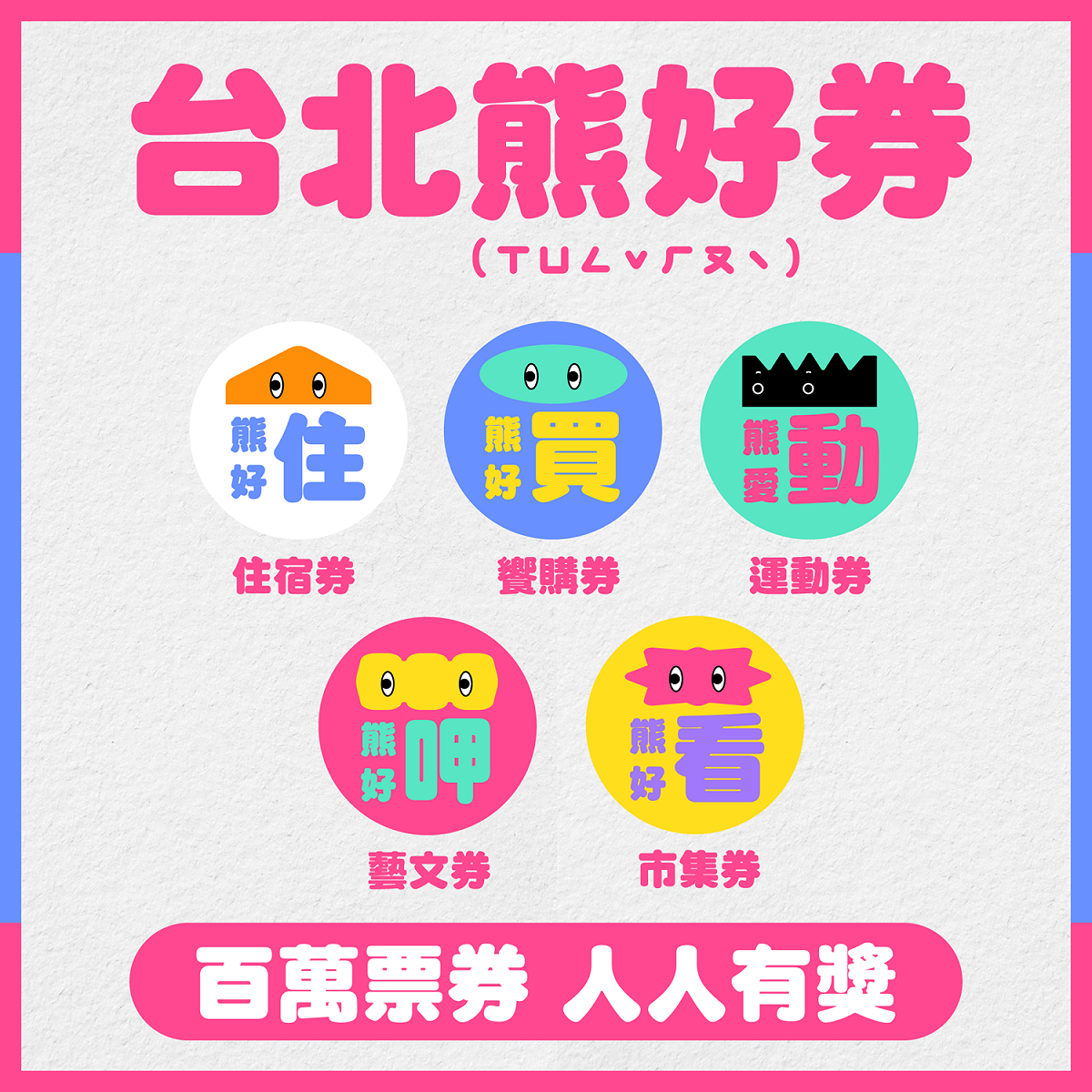 北市府推出「台北熊好券」。 圖：台北市政府 / 提供