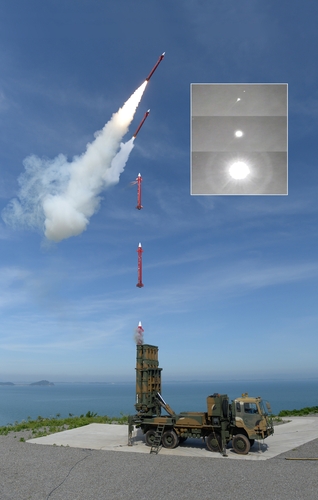 南韓「天弓-2」彈道導彈攔截系統試射。 圖：翻攝南韓防衛事業廳網頁