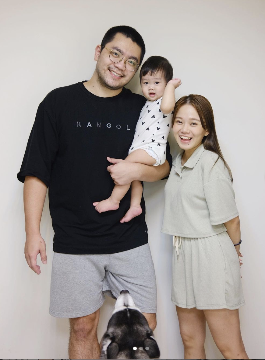 陳彥婷分享平時在家中如何讓孩子與毛孩共處。 圖：翻攝IG/陳彥婷