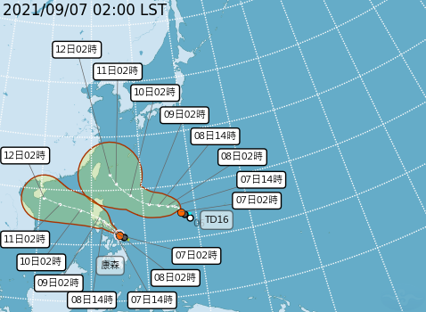 在太平洋地區有1個颱風「康森」（CONSON），與1個熱帶性低氣壓，目前對台灣暫無影響。 圖：中央氣象局/提供