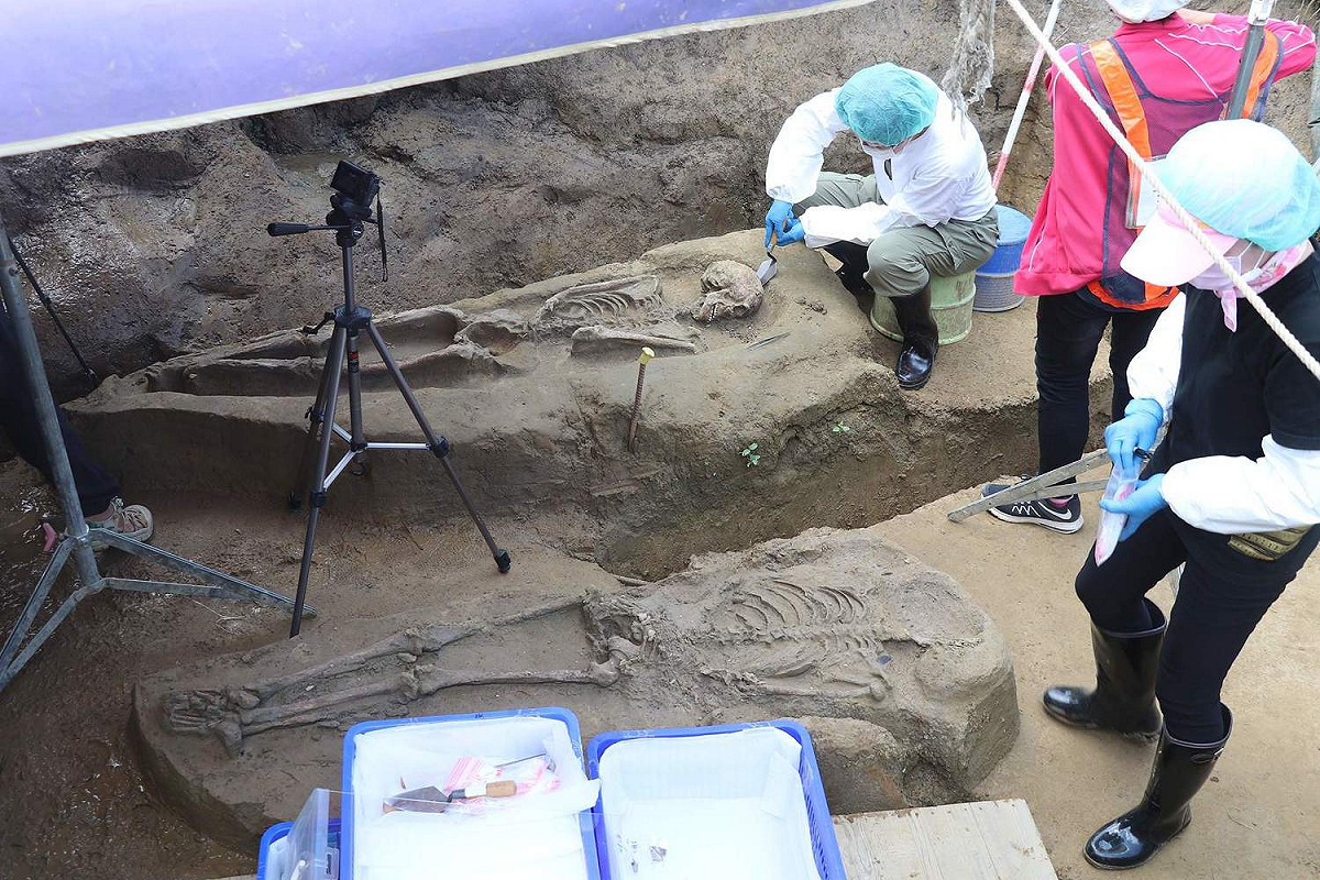 嘉義市區鐵路高架化工程，挖到台斗坑文化遺址。 圖：嘉義市政府/提供