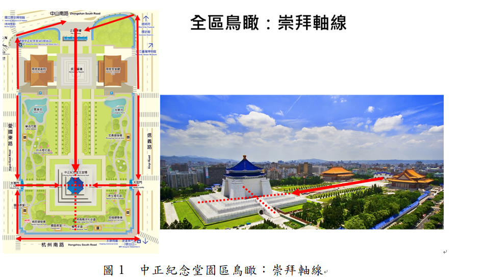 中正紀念堂全區鳥瞰。 圖：國立中正紀念堂管理處/促轉會後製