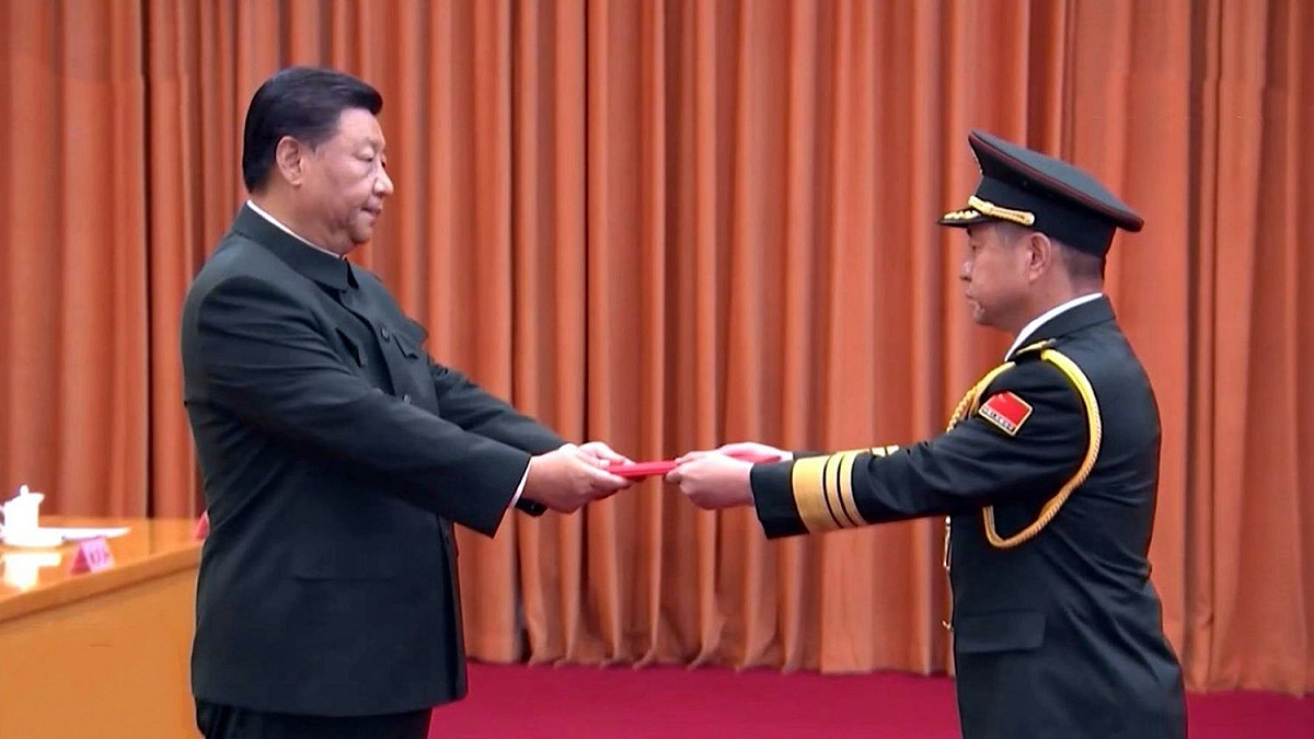 中共軍委主席習近平9月6日在北京舉行軍銜晉升儀式 圖/翻攝多維新聞