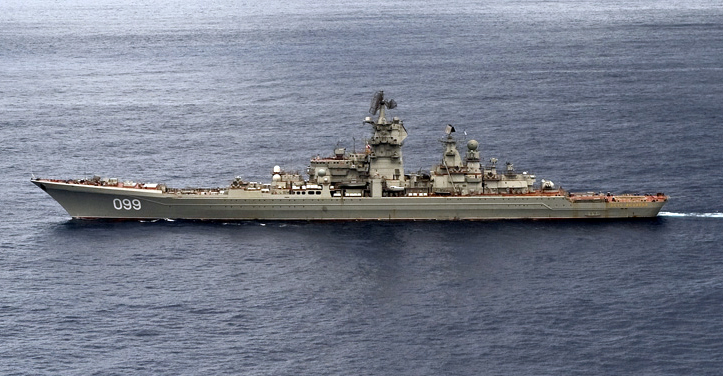 俄羅斯北方艦隊主力艦「彼得大帝號」核動力巡洋艦。 圖：翻攝維基百科/CC BY-SA 3.0