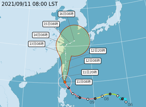 燦樹颱風正逐步逼近台灣。 圖：取自中央氣象局網站
