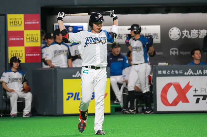 王柏融扛下火腿主砲。 圖／葉政勳攝