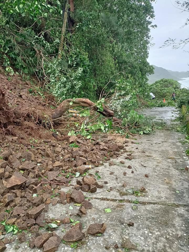 璨樹颱風襲台，蘭嶼昨(11)日晚間風雨交加又停電，已造成部分樹木倒塌與積水。 圖：翻攝自蘭嶼鄉公所臉書