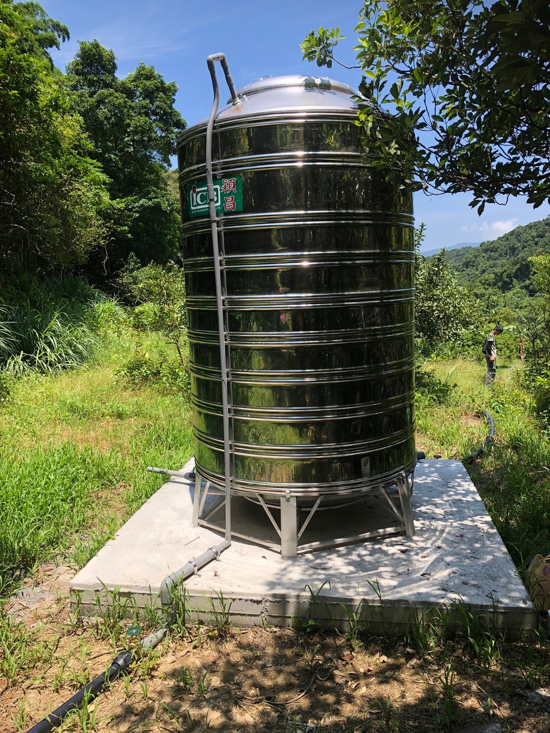 建置5噸儲水塔1座。 圖：新北市水利局提供
