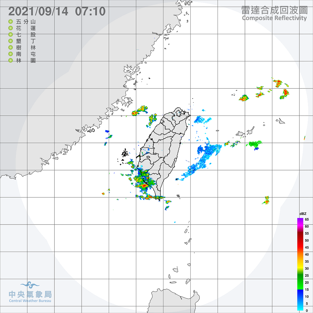 今、明2天，中南部地區包括澎湖、金門，將有局部短暫陣雨或雷雨，其他地區以及馬祖則是多雲到晴天氣，要注意午後有局部短暫雷陣雨。 圖：中央氣象局/提供