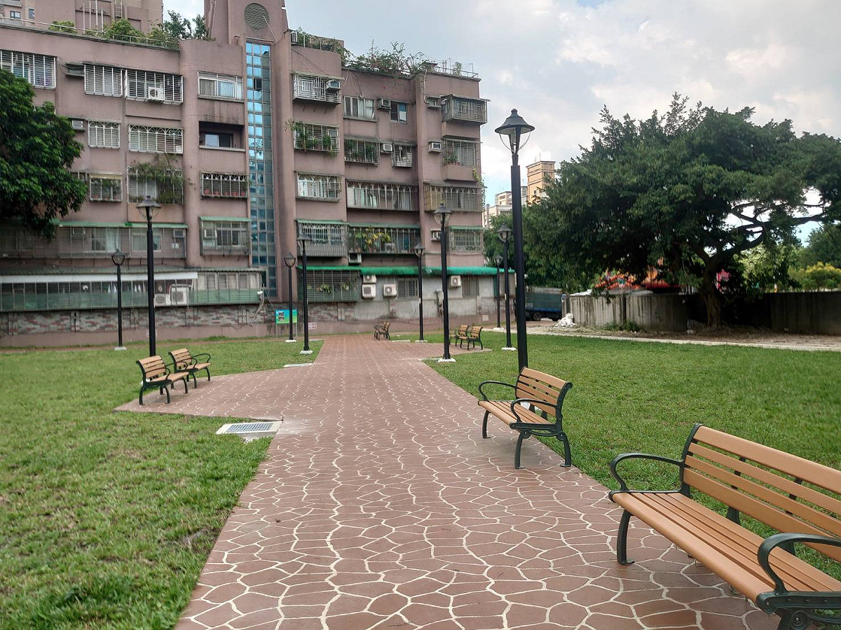 埔墘段綠地美化後。 圖：板橋區公所提供
