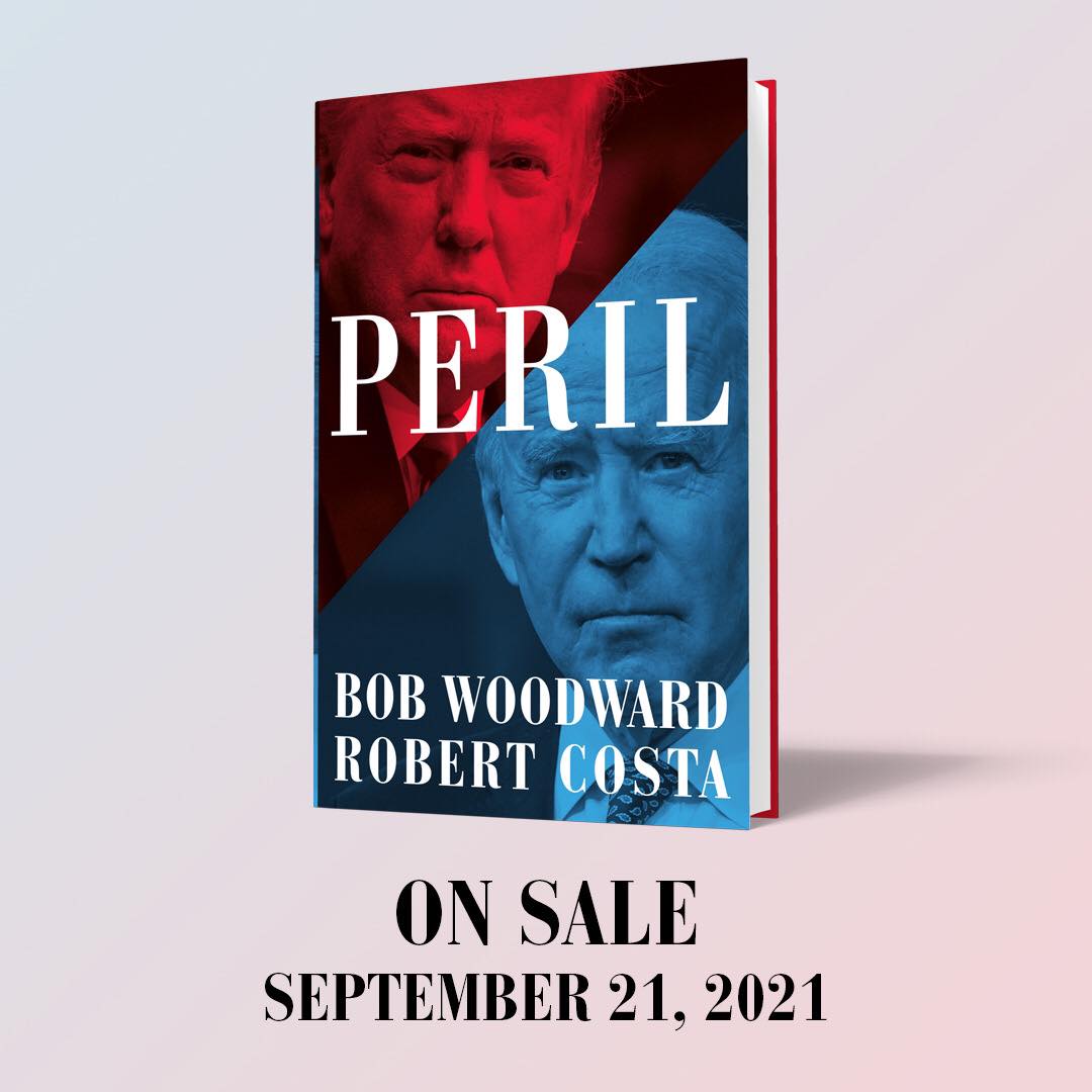 危險（Peril）一書由記者伍華德(Bob Woodward）與柯斯塔(Robert Costa)作者撰寫，預計下周出版。 圖 : 翻攝Bob Woodward臉書(資料照)
