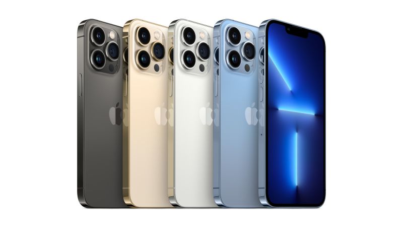 Apple於15日公布新款iPhone 13系列，共有iPhone 13、iPhone 13 mini、iPhone 13 Pro以及iPhone 13 Pro Max等四款新機，搭載全新A15仿生晶片。 圖／台灣大哥大提供