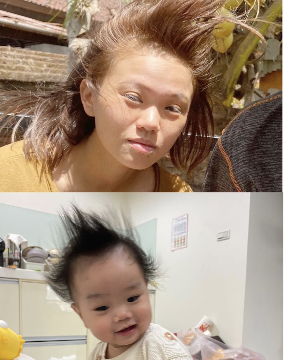 陳彥婷發出與兒子的對比照。 圖：翻攝IG
