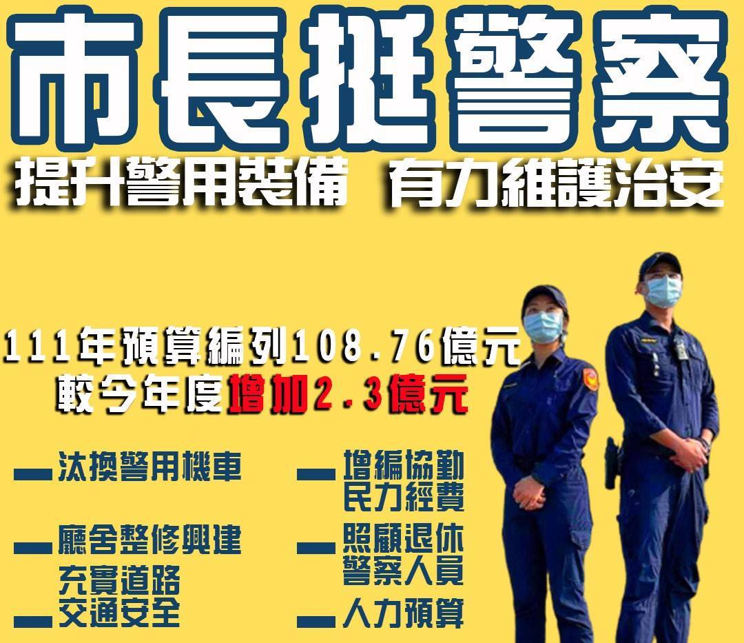 陳其邁力挺警察局維護治安。 圖：高雄市政府提供