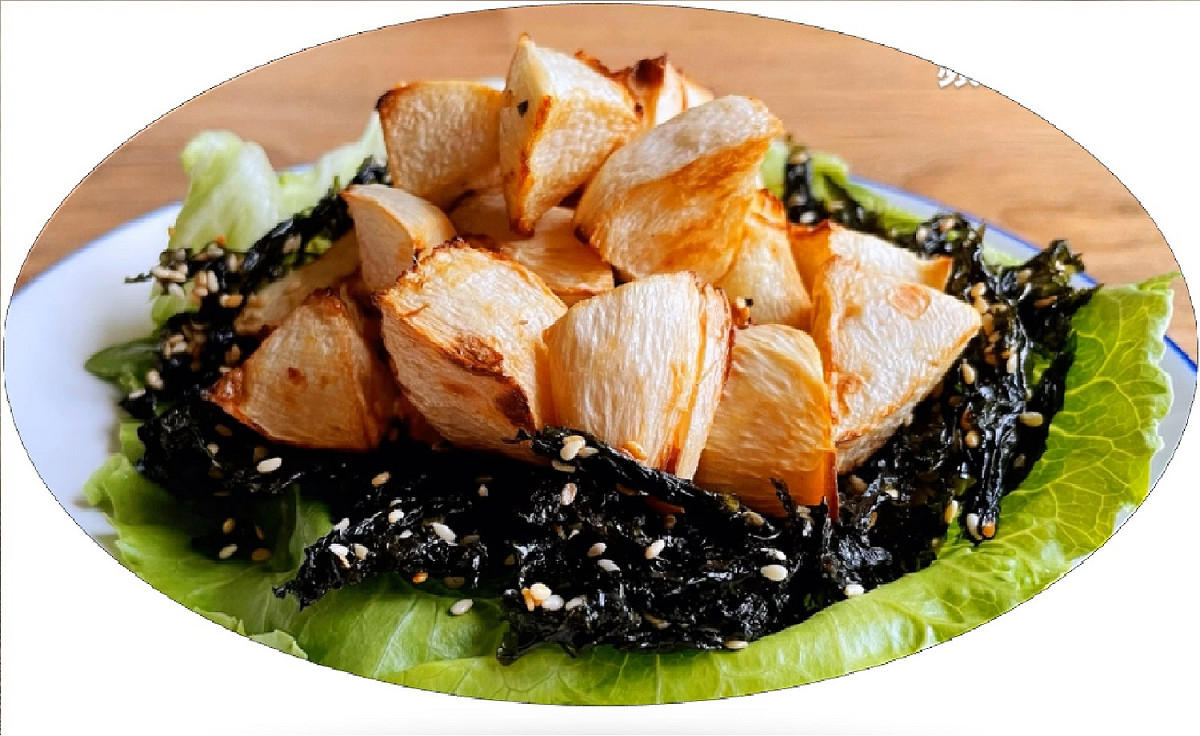 綠竹筍料理-干炸鮮筍。 圖：新北市農業局提供