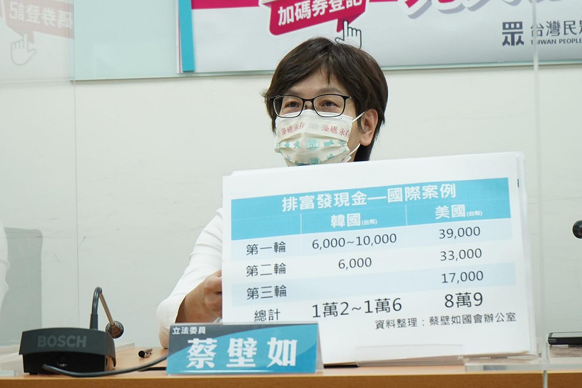 蔡壁如表示，與其瘋搶五倍券，不如排富發現金紓困。 圖：擷取自蔡壁如臉書
