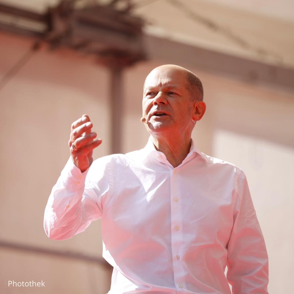 德國大選，中左翼社會民主黨目前居於領先，領導該黨的總堙候選人蕭茲表示，公民想要改變。 圖：翻攝自德國社會民主黨臉書(資料照片)