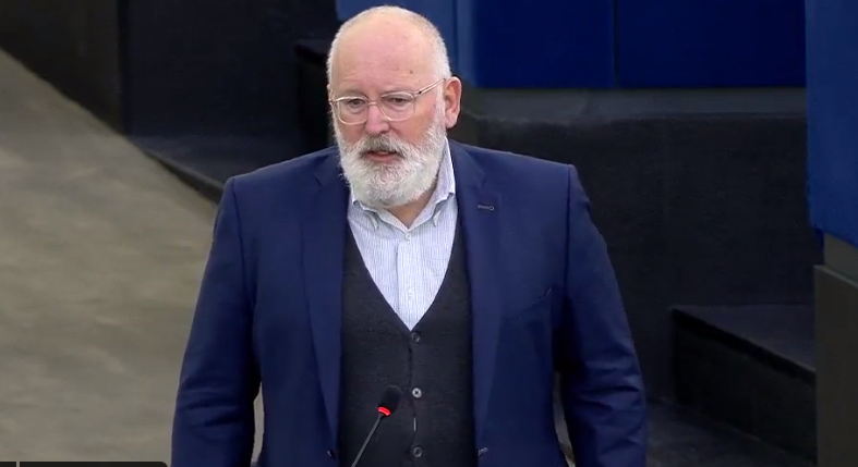 歐盟執委會副主席蒂默曼斯（Frans Timmermans）。 圖：截自Frans Timmermans twitter影片