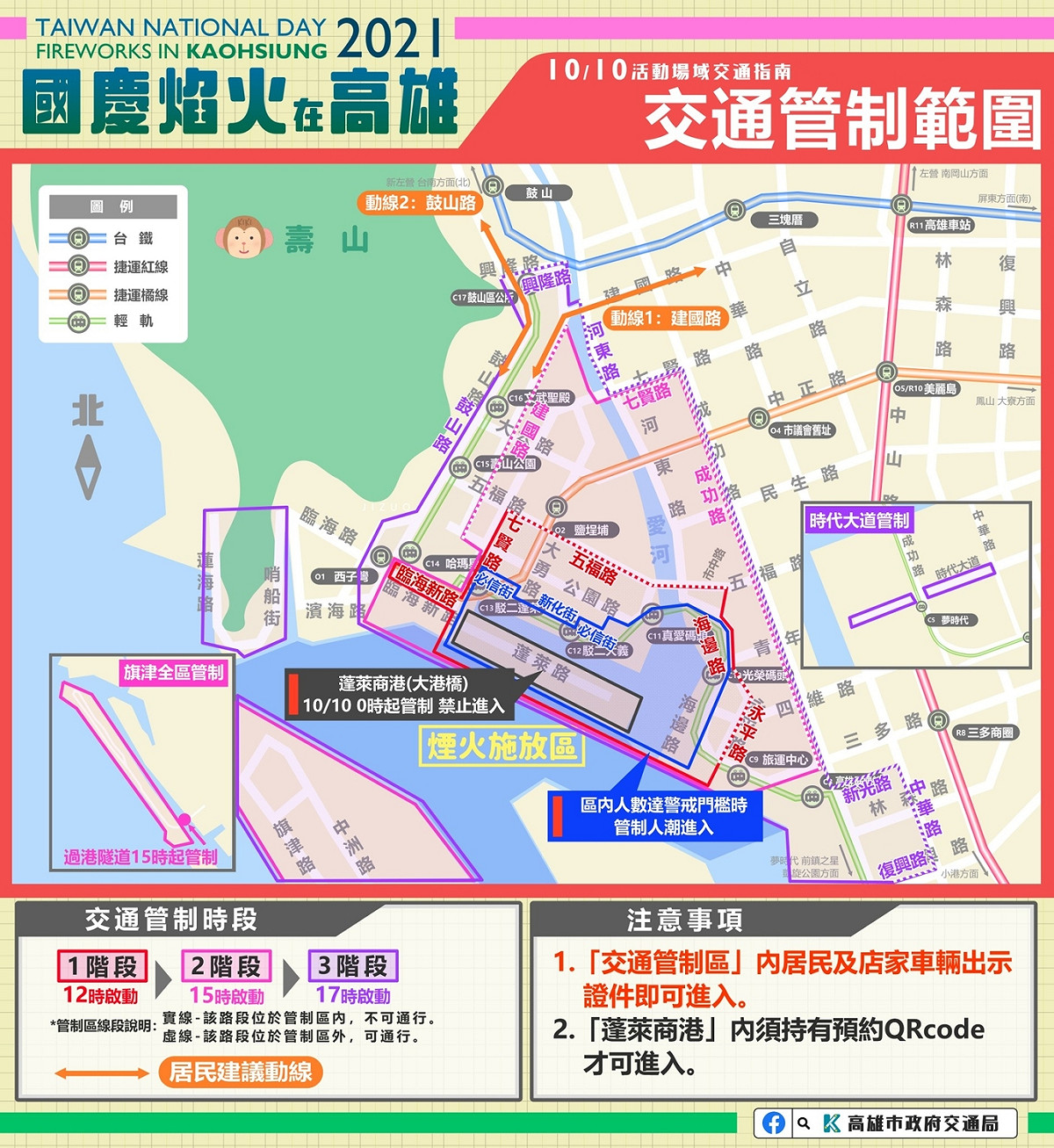2021國慶焰火交管及疏散措施收效。 圖：高雄市政府提供